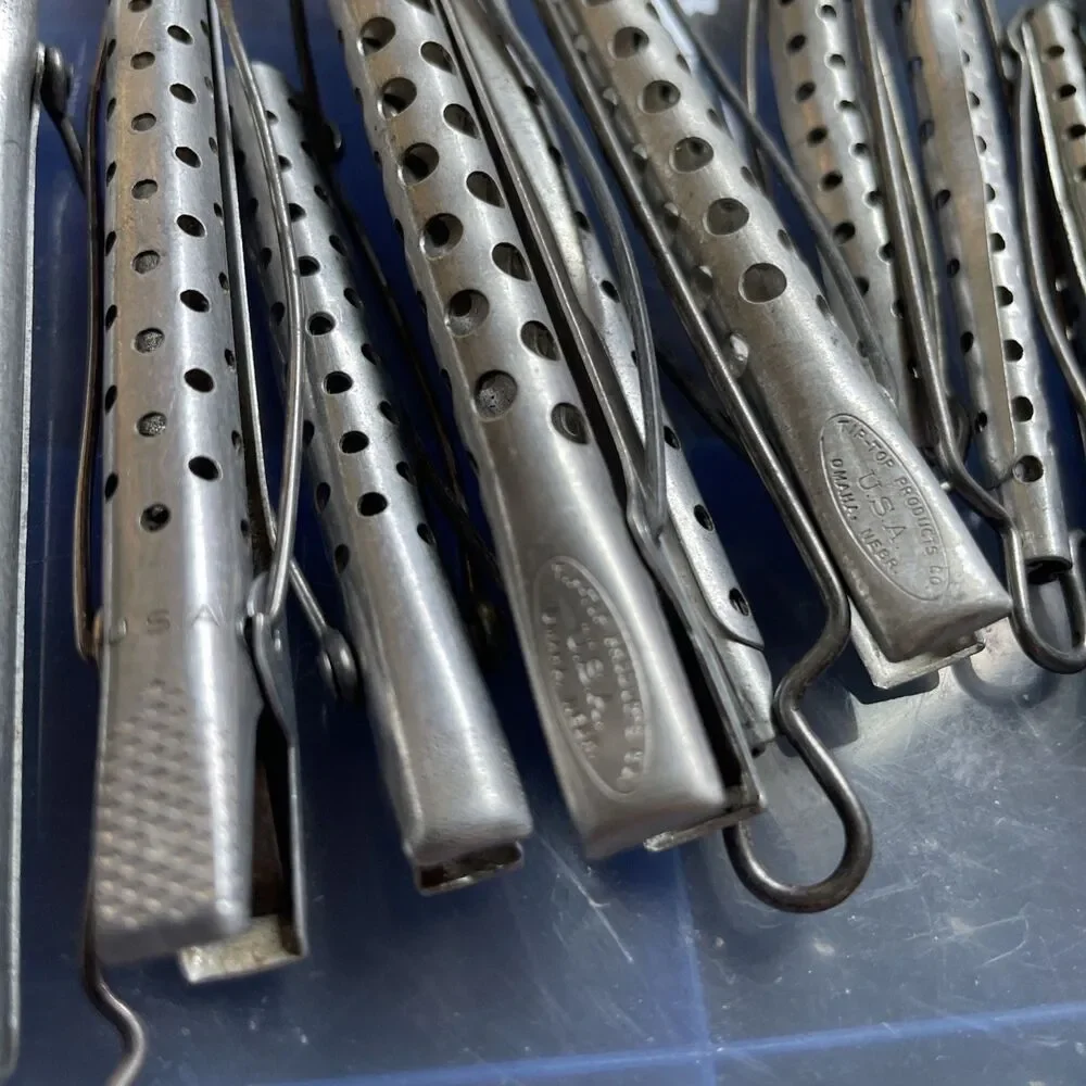 Tip-Top Aluminum Vintage Metal Hair Perm Rod Curlers 11 PCs